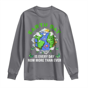 Earth Day Is Every Day Long Sleeve Shirt Now More Than Ever TS02 Charcoal Print Your Wear