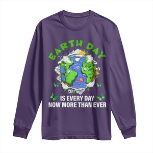 Earth Day Is Every Day Long Sleeve Shirt Now More Than Ever TS02 Purple Print Your Wear