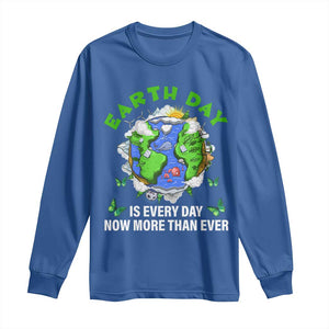 Earth Day Is Every Day Long Sleeve Shirt Now More Than Ever TS02 Royal Blue Print Your Wear