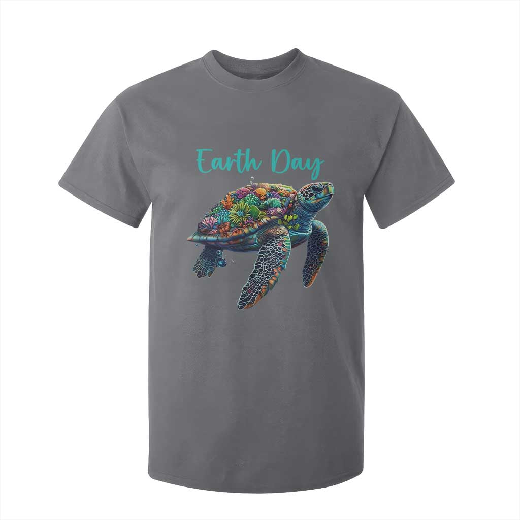 Sea Turtle Earth Day T Shirt For Kid Save The Earth TS02 Charcoal Print Your Wear