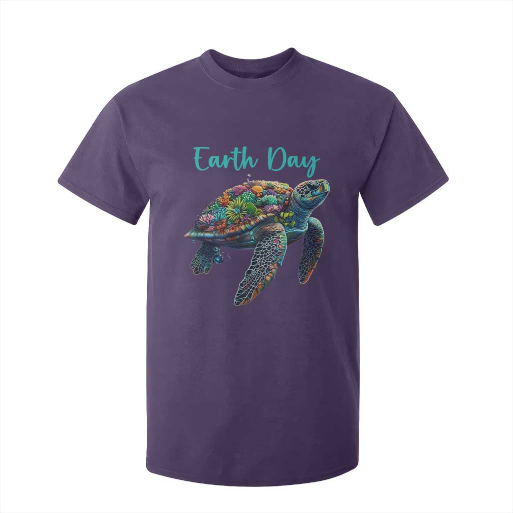 Sea Turtle Earth Day T Shirt For Kid Save The Earth TS02 Purple Print Your Wear