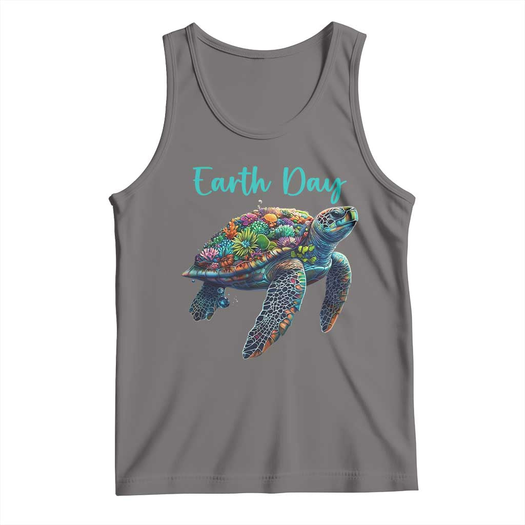Sea Turtle Earth Day Tank Top Save The Earth TS02 Deep Heather Print Your Wear