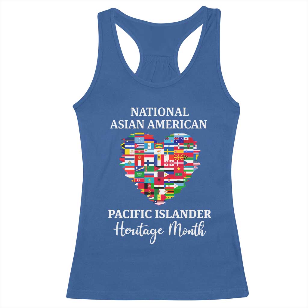AAPI Heritage Month Racerback Tank Top National Asian American and Pacific Islander Countries Flag Heart TS02 Royal Blue Print Your Wear