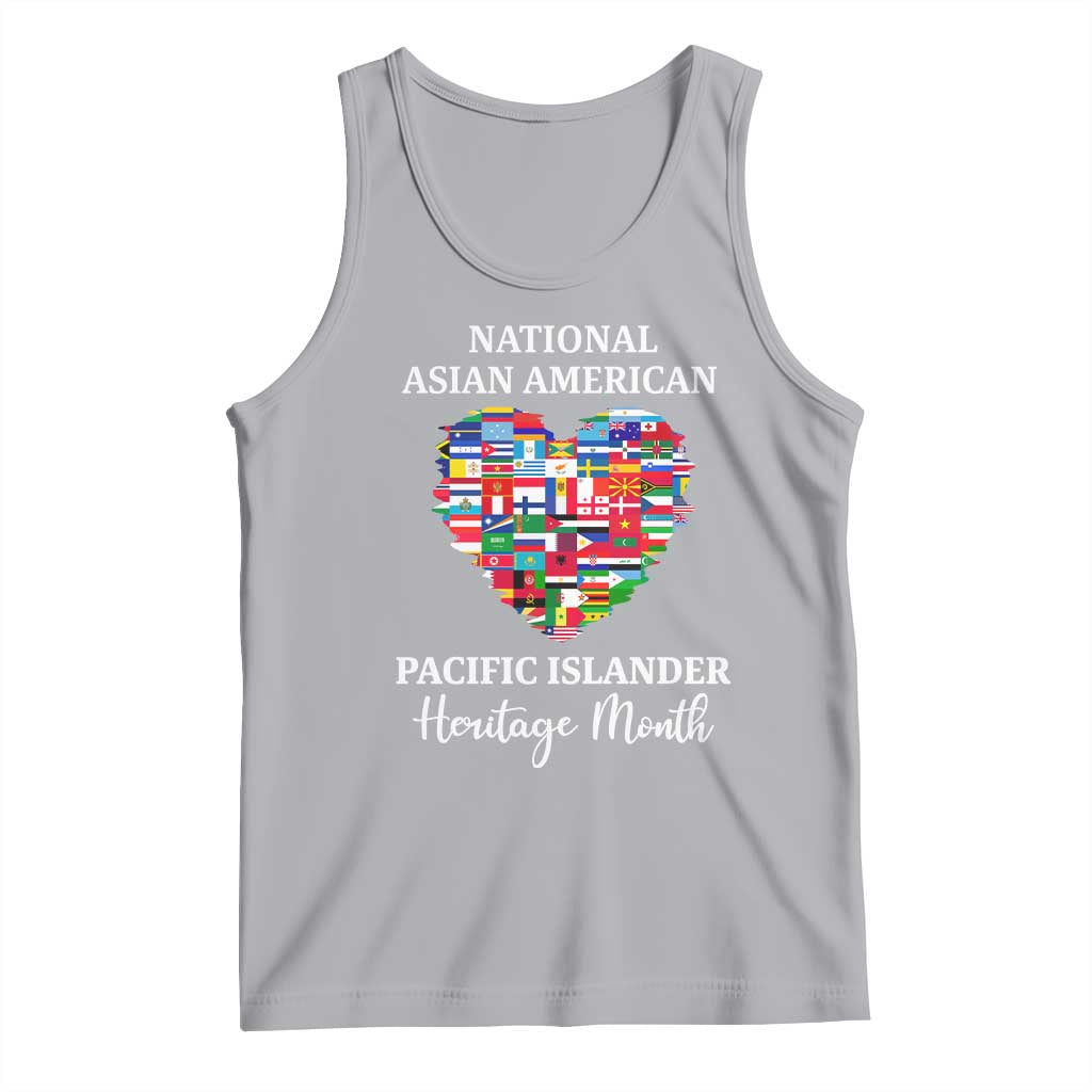 AAPI Heritage Month Tank Top National Asian American and Pacific Islander Countries Flag Heart TS02 Athletic Heather Print Your Wear