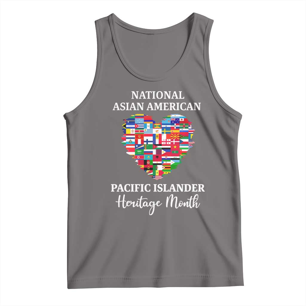 AAPI Heritage Month Tank Top National Asian American and Pacific Islander Countries Flag Heart TS02 Deep Heather Print Your Wear