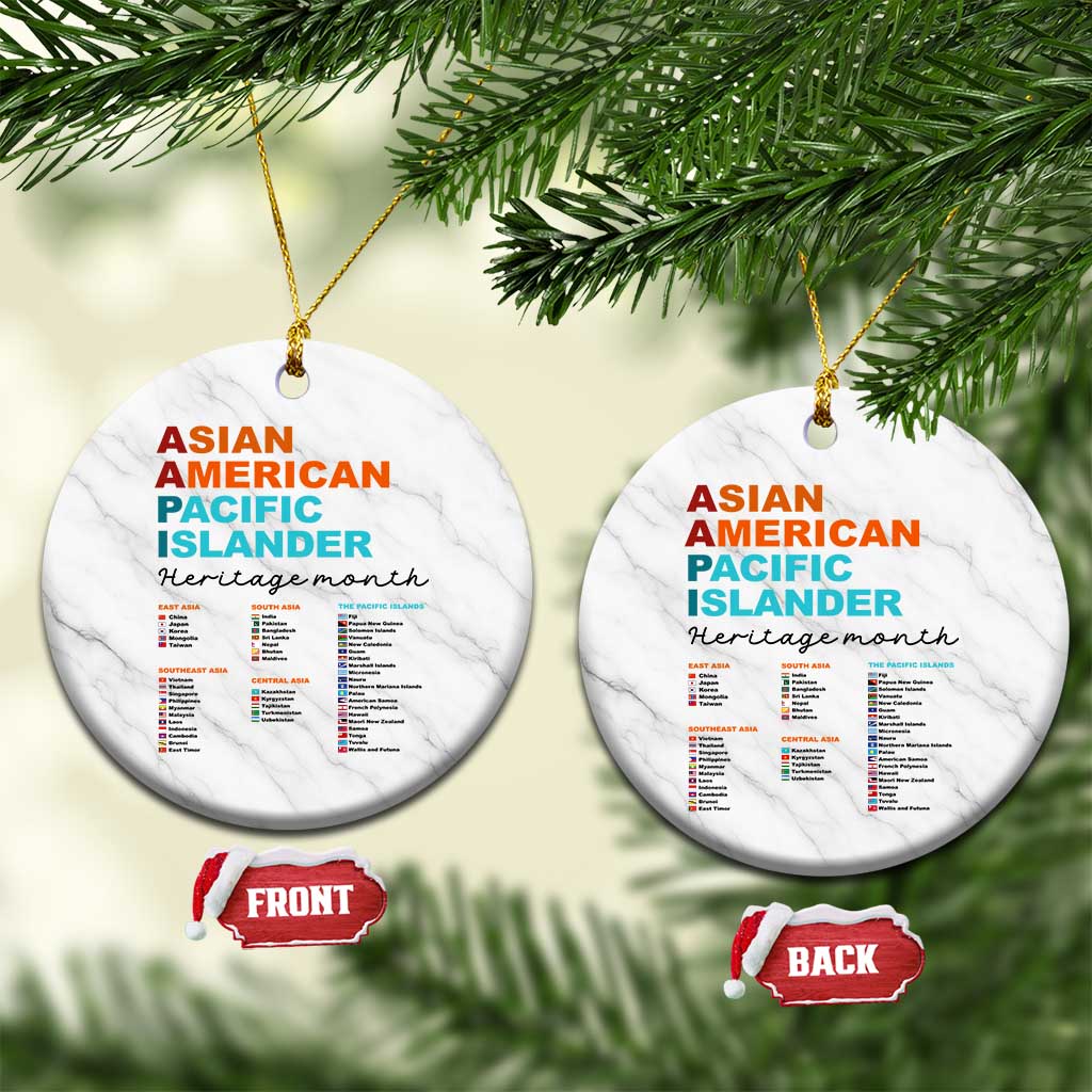 AAPI Heritage Month Ceramic Ornament Asian American and Pacific Islander Countries Pride TS02 1pc White Marble Print Your Wear