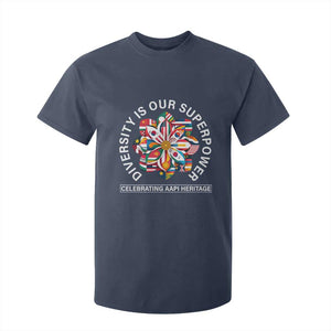 AAPI Heritage Month T Shirt For Kid Diversity Is Our Superpower Asian American and Pacific Islander TS02 Navy Print Your Wear