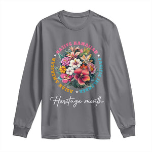 AAPI Heritage Month Long Sleeve Shirt Asian American Native Hawaiian Pacific Islander Vintage TS02 Charcoal Print Your Wear
