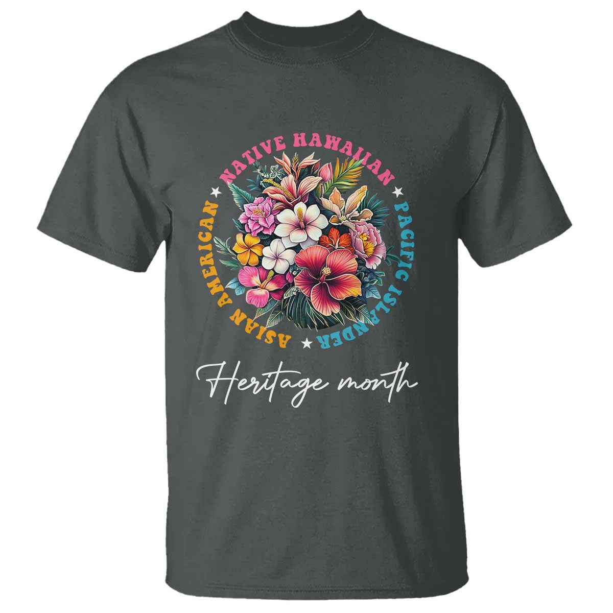 AAPI Heritage Month T Shirt Asian American Native Hawaiian Pacific Islander Vintage TS02 Dark Heather Print Your Wear
