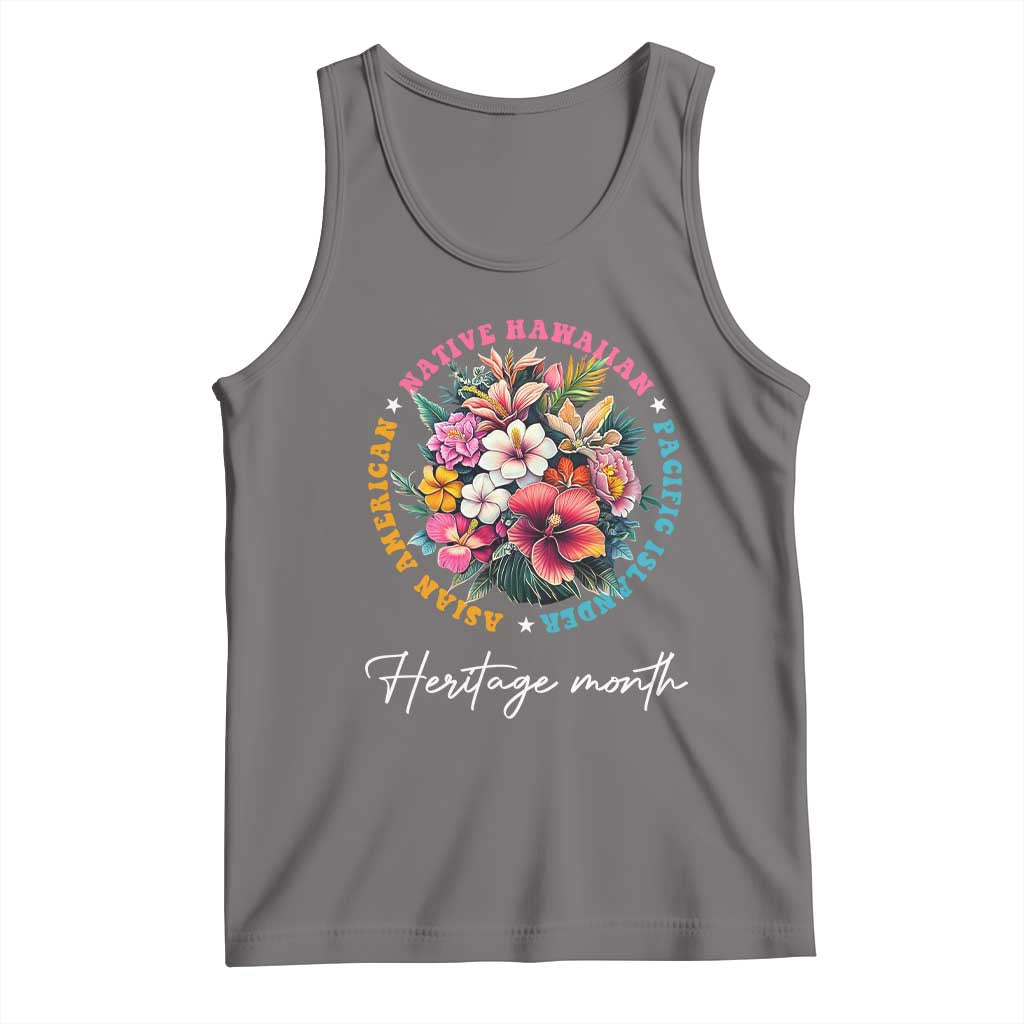 AAPI Heritage Month Tank Top Asian American Native Hawaiian Pacific Islander Vintage TS02 Deep Heather Print Your Wear