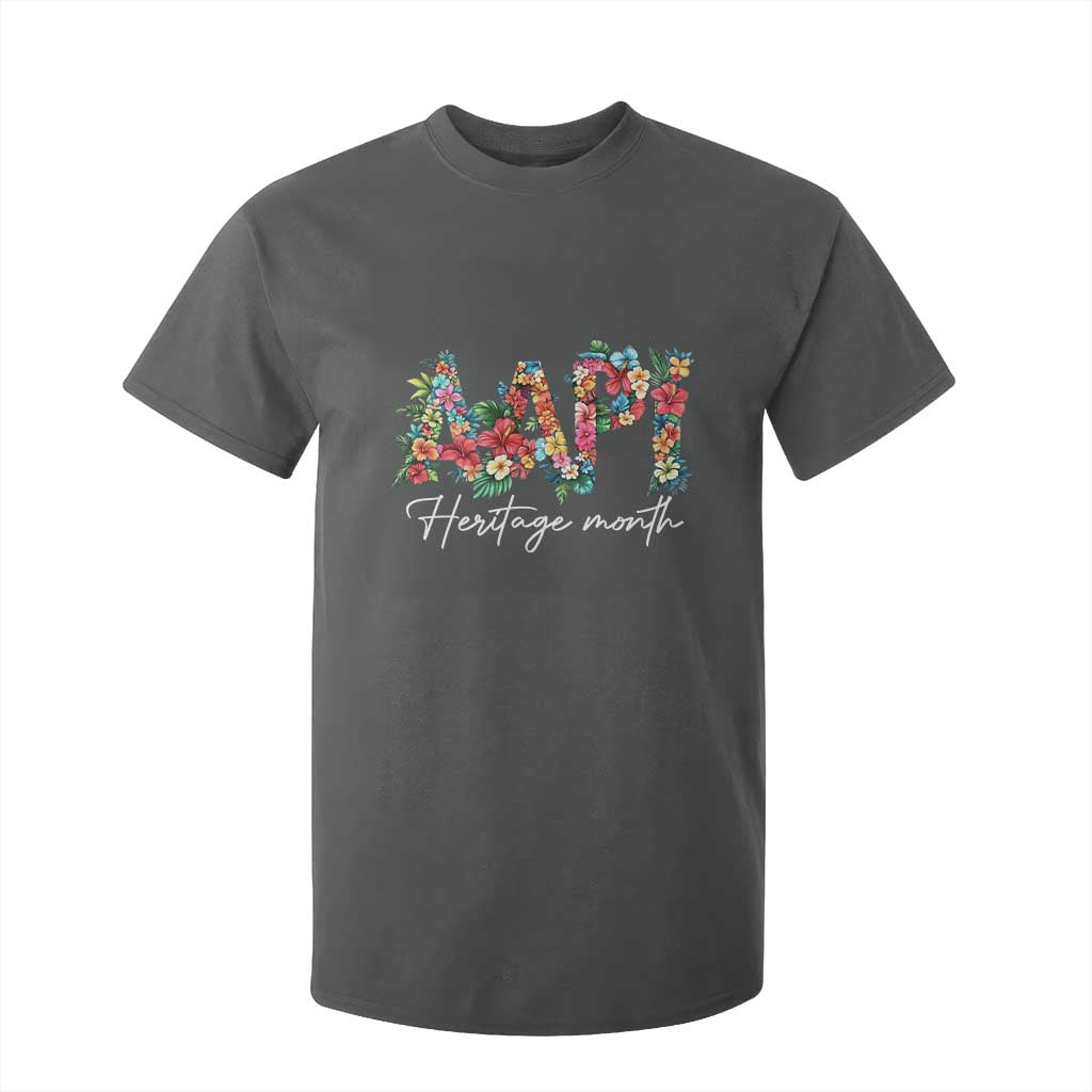 AAPI Heritage Month T Shirt For Kid Retro Elegant Floral Asian American Pacific Islander TS02 Dark Heather Print Your Wear