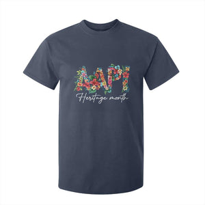 AAPI Heritage Month T Shirt For Kid Retro Elegant Floral Asian American Pacific Islander TS02 Navy Print Your Wear