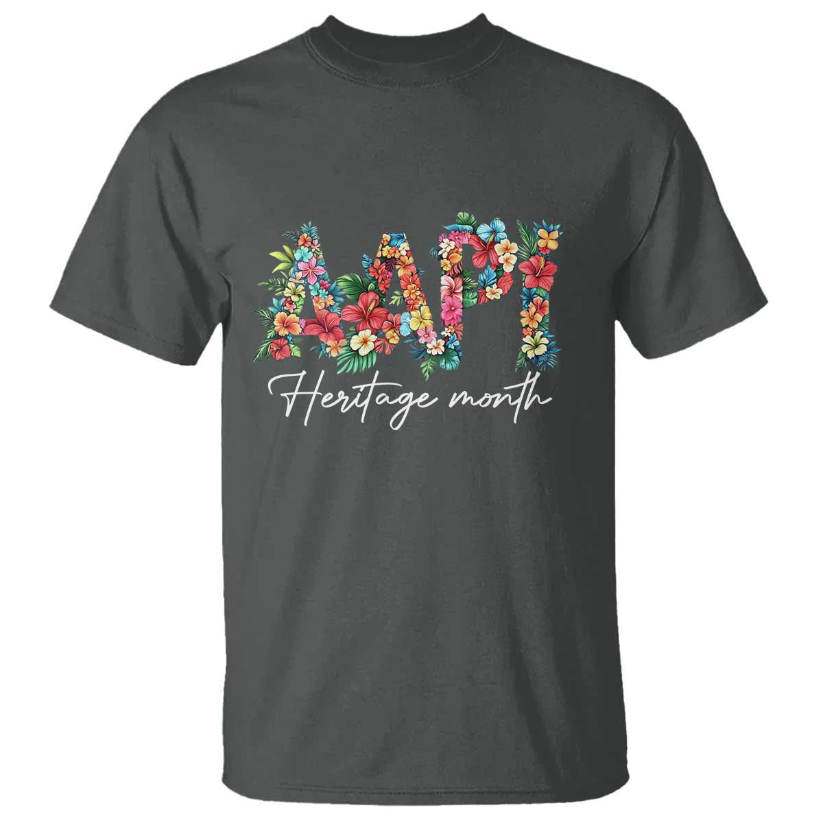 AAPI Heritage Month T Shirt Retro Elegant Floral Asian American Pacific Islander TS02 Dark Heather Print Your Wear