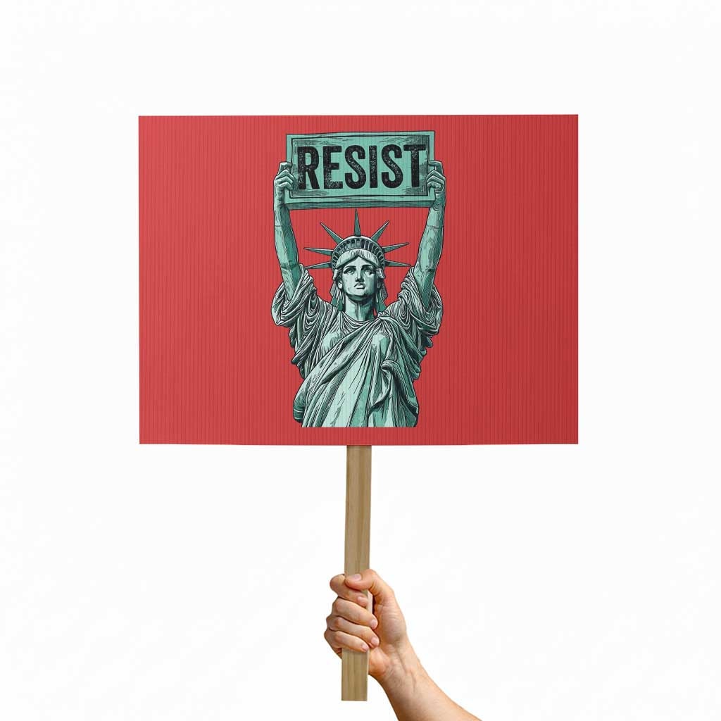 Statue of Liberty Resist Protest Sign Retro TS02 Horizontal 18