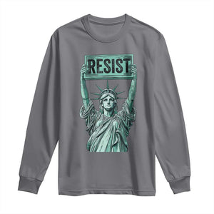 Statue of Liberty Resist Long Sleeve Shirt Retro TS02 Charcoal Print Your Wear