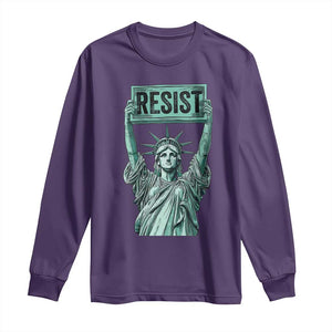 Statue of Liberty Resist Long Sleeve Shirt Retro TS02 Purple Print Your Wear