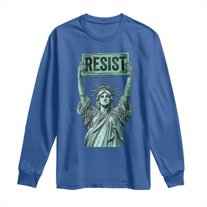 Statue of Liberty Resist Long Sleeve Shirt Retro TS02 Royal Blue Print Your Wear