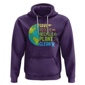 Earth Day Hoodie Save Bees Rescue Animals Recycle Plant Tree Planet Earth Day TS02 Purple Printyourwear