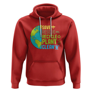 Earth Day Hoodie Save Bees Rescue Animals Recycle Plant Tree Planet Earth Day TS02 Red Printyourwear