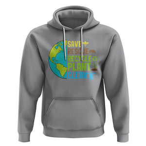 Earth Day Hoodie Save Bees Rescue Animals Recycle Plant Tree Planet Earth Day TS02 Sport Gray Printyourwear