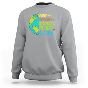 Earth Day Sweatshirt Save Bees Rescue Animals Recycle Plant Tree Planet Earth Day TS02 Sport Gray Printyourwear