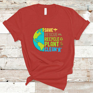 Earth Day T Shirt Save Bees Rescue Animals Recycle Plant Tree Planet Earth Day TS02 Red Printyourwear