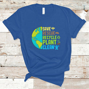 Earth Day T Shirt Save Bees Rescue Animals Recycle Plant Tree Planet Earth Day TS02 Royal Blue Printyourwear