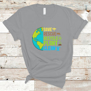 Earth Day T Shirt Save Bees Rescue Animals Recycle Plant Tree Planet Earth Day TS02 Sport Gray Printyourwear