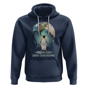 Earth Day Hoodie Animal Wildlife Conservation Penguin Save Our Home Earth Day TS02 Navy Printyourwear