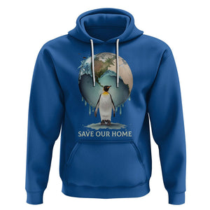 Earth Day Hoodie Animal Wildlife Conservation Penguin Save Our Home Earth Day TS02 Royal Blue Printyourwear