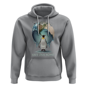 Earth Day Hoodie Animal Wildlife Conservation Penguin Save Our Home Earth Day TS02 Sport Gray Printyourwear