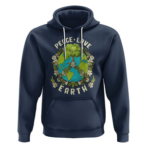 Earth Day Hoodie Peace Love Earth Happy Earth Day Plant More Trees Go Planet TS02 Navy Printyourwear