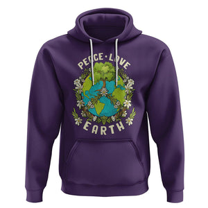 Earth Day Hoodie Peace Love Earth Happy Earth Day Plant More Trees Go Planet TS02 Purple Printyourwear