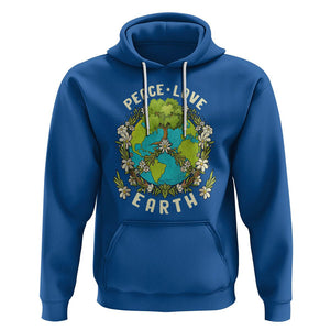 Earth Day Hoodie Peace Love Earth Happy Earth Day Plant More Trees Go Planet TS02 Royal Blue Printyourwear