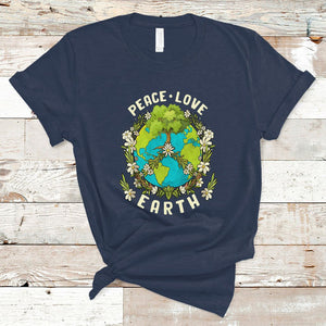 Earth Day T Shirt Peace Love Earth Happy Earth Day Plant More Trees Go Planet TS02 Navy Printyourwear