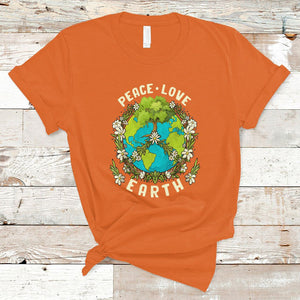 Earth Day T Shirt Peace Love Earth Happy Earth Day Plant More Trees Go Planet TS02 Orange Printyourwear