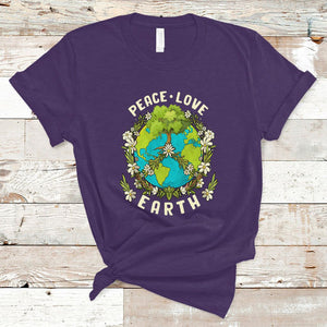 Earth Day T Shirt Peace Love Earth Happy Earth Day Plant More Trees Go Planet TS02 Purple Printyourwear