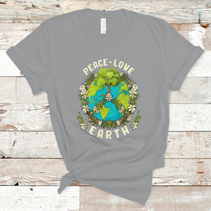 Earth Day T Shirt Peace Love Earth Happy Earth Day Plant More Trees Go Planet TS02 Sport Gray Printyourwear