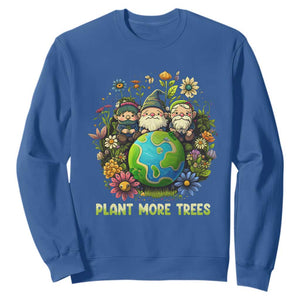 Earth Day Sweatshirt Plant More Trees Go Green Go Planet Happy Earth Day Gnomes TS02 Royal Blue Printyourwear