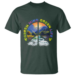 Peace Love Earth Day T Shirt Green Mind Green Life Go Planet Nature TS02 Dark Forest Green Printyourwear