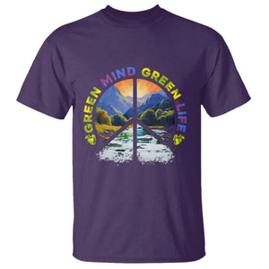 Peace Love Earth Day T Shirt Green Mind Green Life Go Planet Nature TS02 Purple Printyourwear