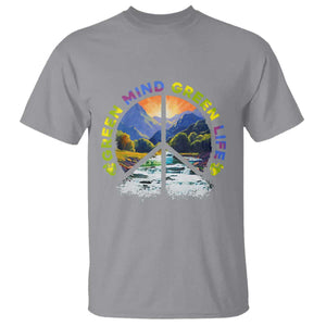 Peace Love Earth Day T Shirt Green Mind Green Life Go Planet Nature TS02 Sport Gray Printyourwear