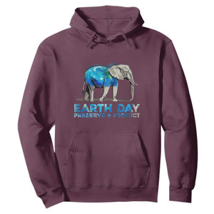 Earth Day Hoodie Animals Wildlife Elephant Conservation TS02 Maroon Printyourwear