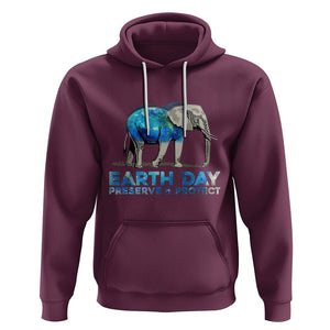 Earth Day Hoodie Animals Wildlife Elephant Conservation TS02 Maroon Printyourwear