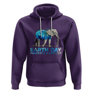 Earth Day Hoodie Animals Wildlife Elephant Conservation TS02 Purple Printyourwear