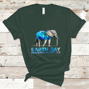 Earth Day T Shirt Animals Wildlife Elephant Conservation TS02 Dark Forest Green Printyourwear