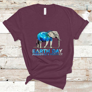 Earth Day T Shirt Animals Wildlife Elephant Conservation TS02 Maroon Printyourwear