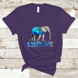 Earth Day T Shirt Animals Wildlife Elephant Conservation TS02 Purple Printyourwear