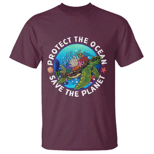 Ocean Day T Shirt Protect The Ocean Save The Planet Earth Day TS02 Maroon Printyourwear