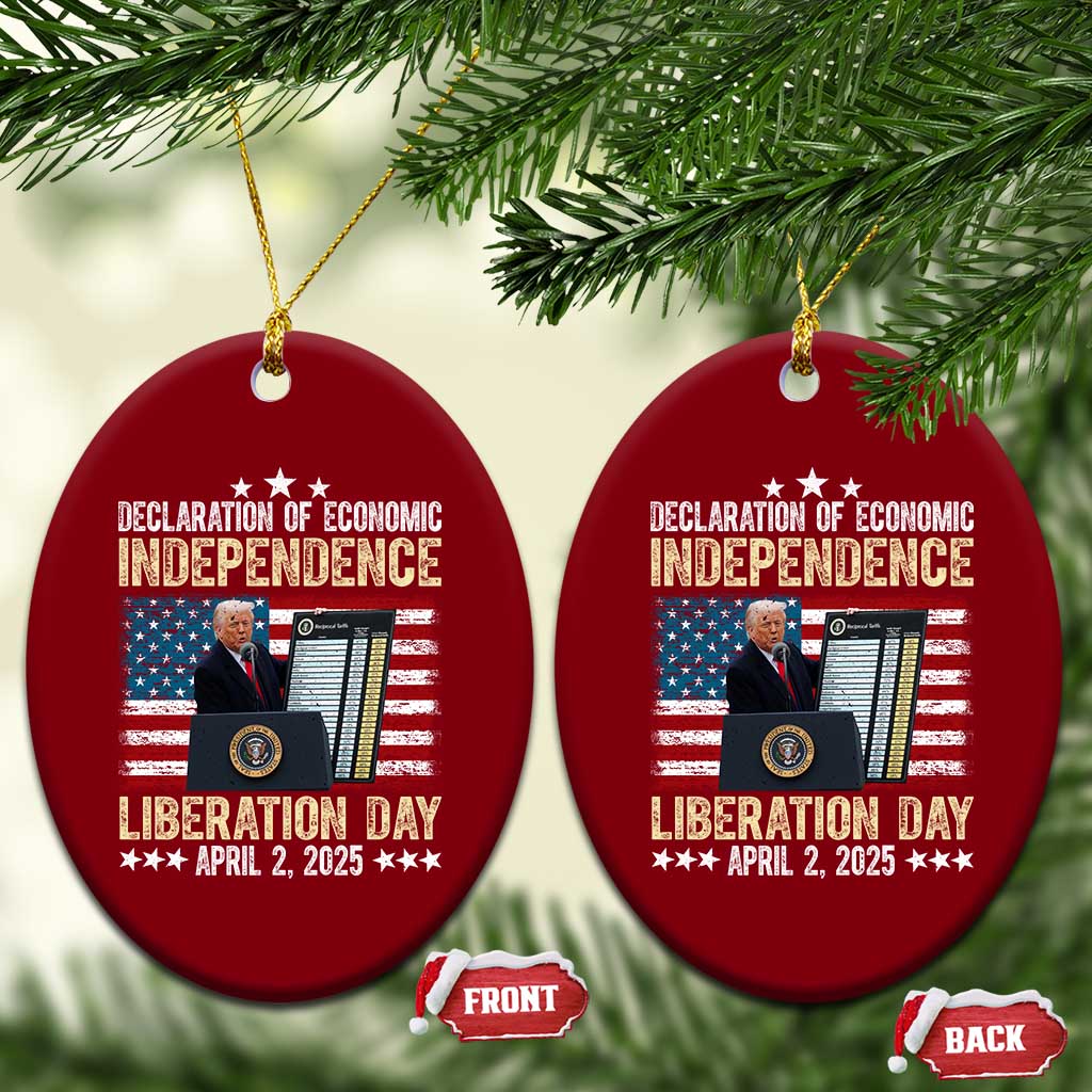Trump Tariffs Chart Ceramic Ornament Declaration of Economic Independence Liberation Day 2025 TS02 Print Your Wear